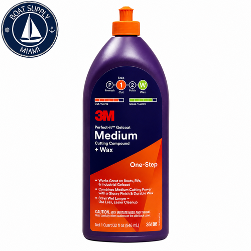 3M 7100210899 Perfect-It Gelcoat Cutting Polish + Wax Quart Medium Cutting | Pulimento de Corte y Cera para Gelcoat Perfect-It Quart 3M 7100210899