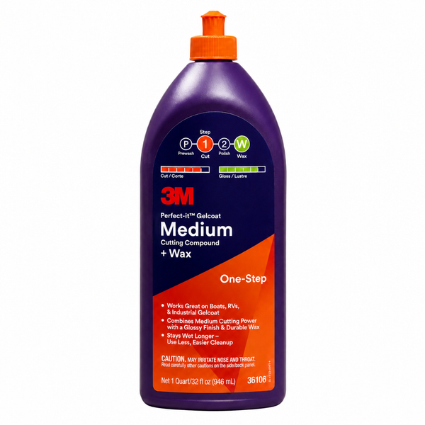 3M 7100210899 Perfect-It Gelcoat Cutting Polish + Wax Quart Medium Cutting - Product View