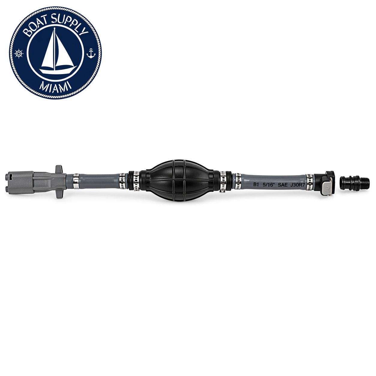 Attwood 93806AUS7 Fuel Line Kit with Sprayless Connector 3/8" x 6' Mercury Pre-1998 | Pera de Gasolina con Manguera y Conector Sprayless 3/8" x 6' Mercury Pre-1998