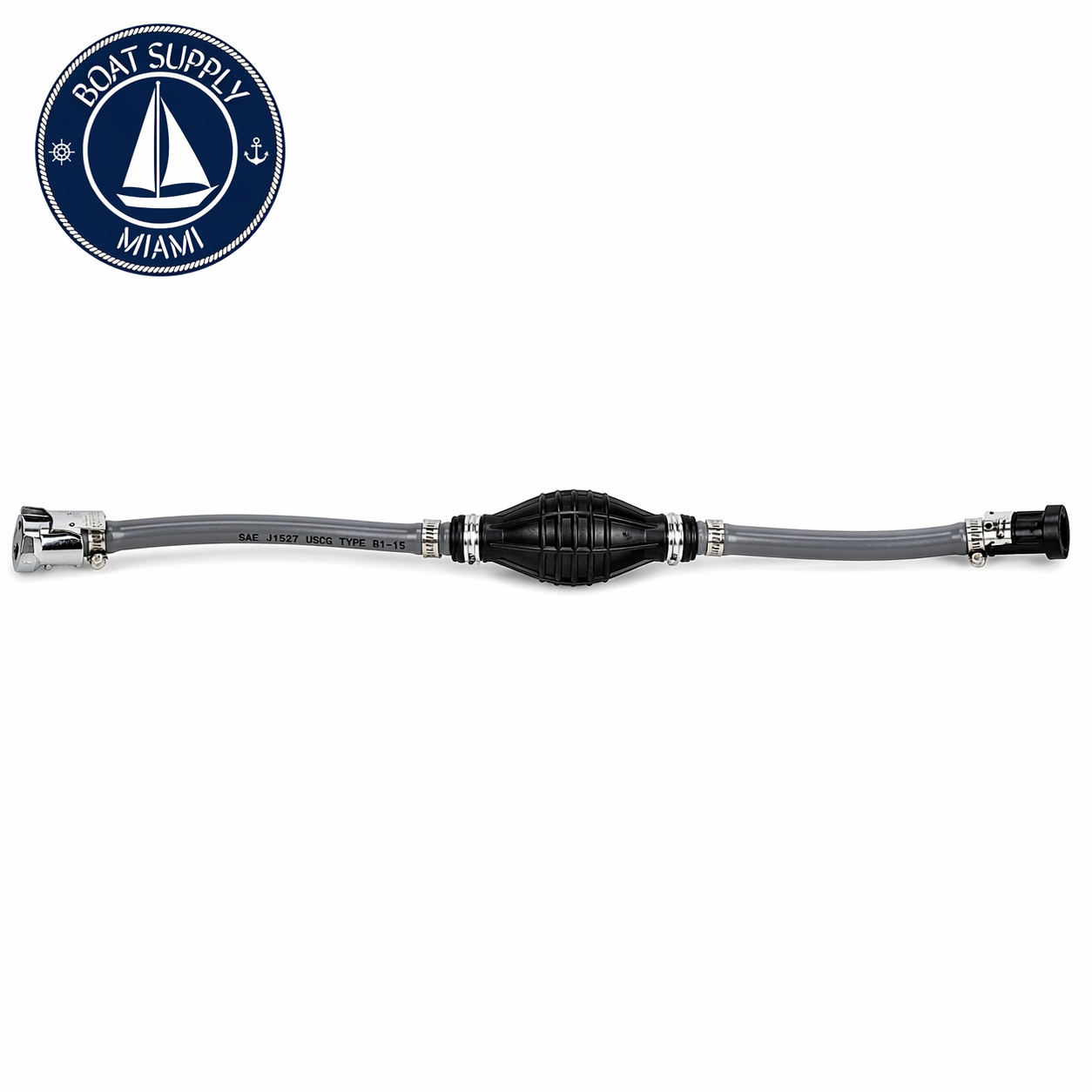 Attwood 93806FUS7 Fuel Line Kit with Sprayless Connector 3/8" x 6' Force | Pera de Gasolina con Manguera y Conector Sprayless 3/8" x 6' Force