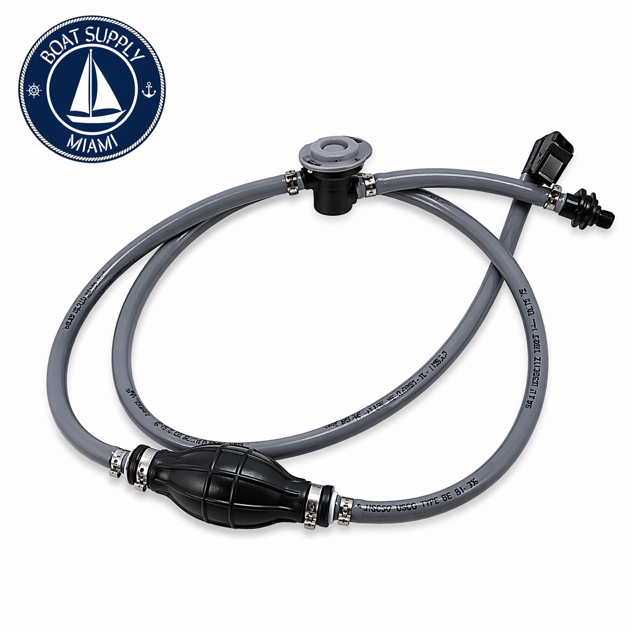 Attwood 93806MUSD7 Fuel Line Kit with Fuel Demand Valve 3/8" x 6' Mercury | Pera de Gasolina con Manguera y Válvula de Demanda 3/8" x 6' Mercury