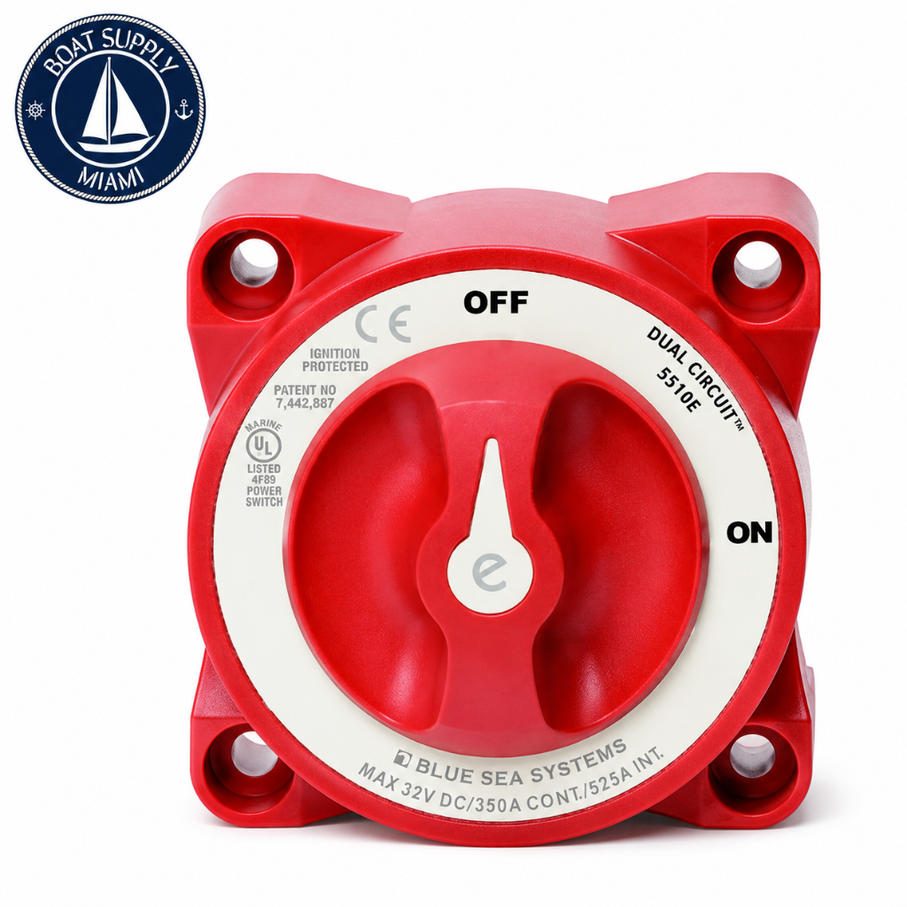 Blue Sea 5510E E Series Dual Circuit Battery Switch | Interruptor de Batería E Series de Doble Circuito Blue Sea 5510E