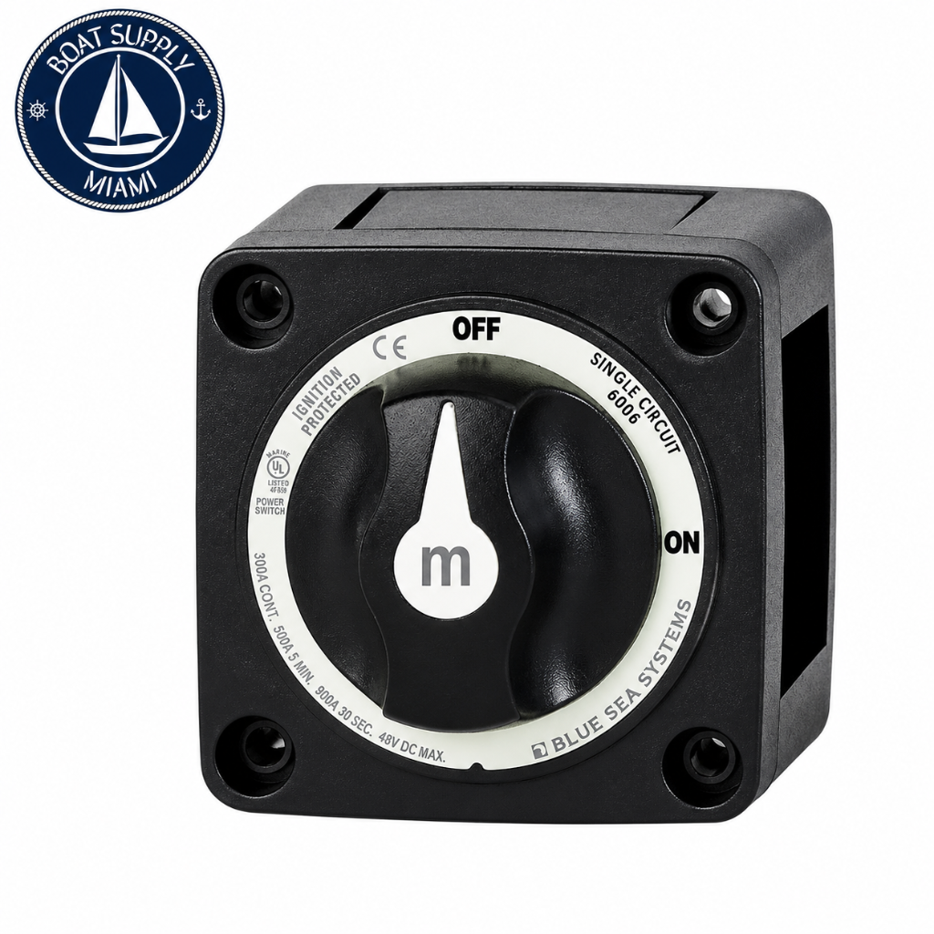Blue Sea 6006200 M Series Mini Battery Switch Single Circuit On-Off Black | Interruptor de Batería M Series Mini Circuito Único On-Off Negro Blue Sea 6006200