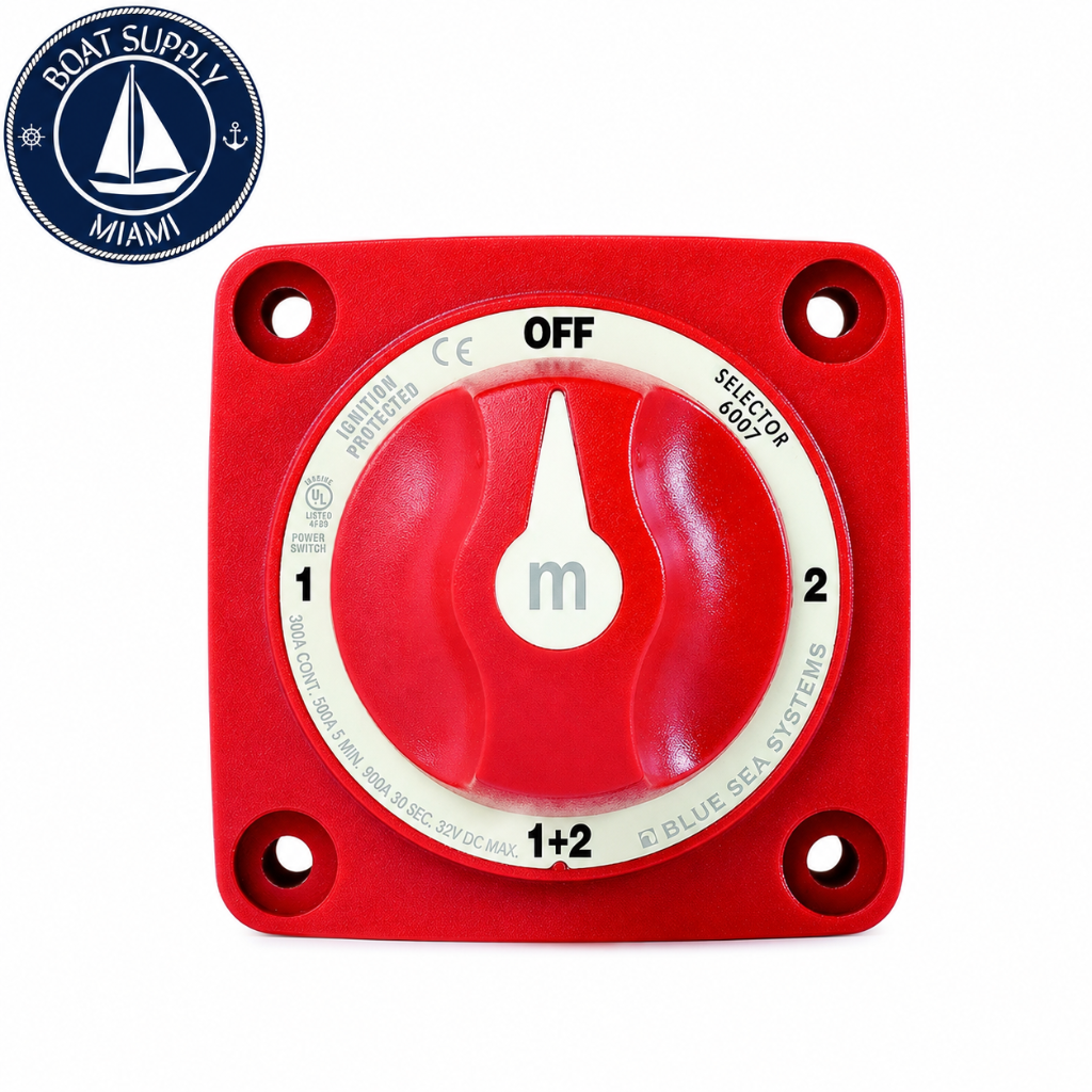 Blue Sea 6007200 M Series Mini Battery Switch 4 Position Black | Interruptor de Batería M Series Mini de 4 Posiciones Negro Blue Sea 6007200