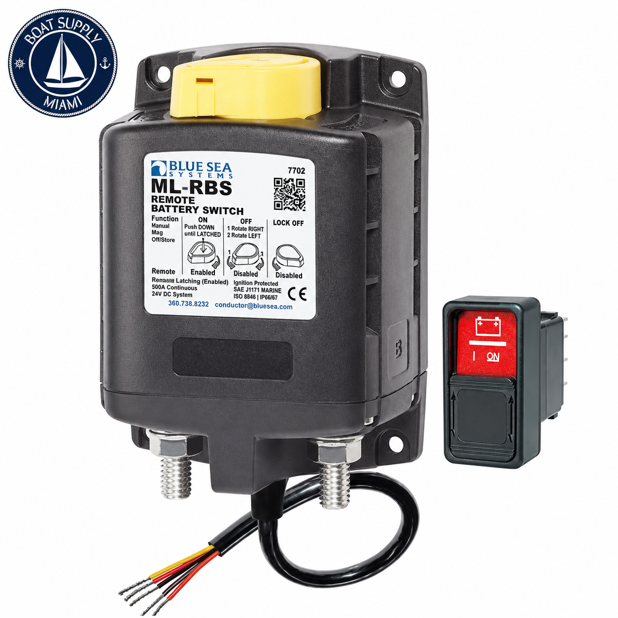 Blue Sea 7702 ML-Series HD Remote Battery Switch 24V | Interruptor Remoto de Batería ML-Series HD 24V Blue Sea 7702