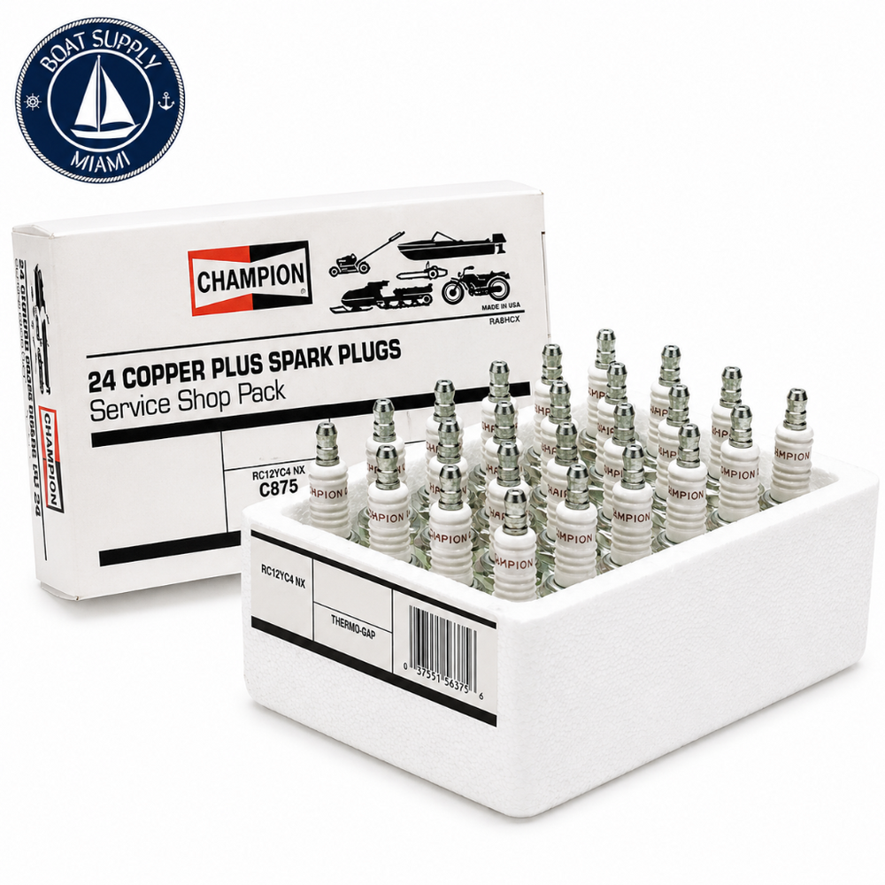 Champion QL77JC4SP 828S Spark Plug Shop Pack 24-Pack | Paquete de 24 Bujías Champion QL77JC4SP 828S para Motor Marino
