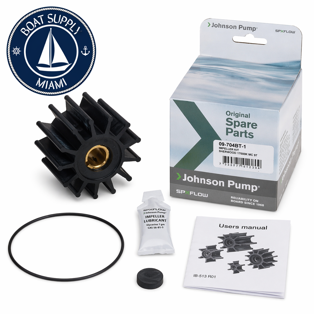 Johnson Pump 09-704BT-1 Water Pump Impeller Kit | Impeller Bomba Agua Johnson Pump 09-704BT-1