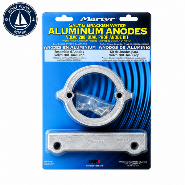 Martyr CM280DPKITA Aluminum Anode Kit - Volvo Penta 280 Dual Prop | Kit de Ánodos de Aluminio Martyr CM280DPKITA - Volvo Penta 280 Dual Prop