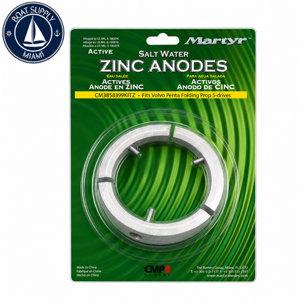 Martyr CM3858399KITZ Zinc Anode Kit - Volvo Penta folding propeller, 3-blade | Kit de Ánodos de Zinc Marty