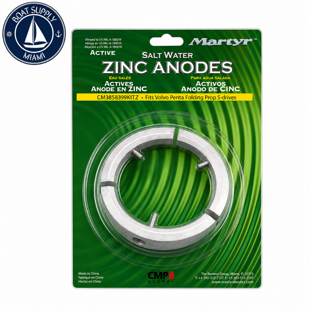 Martyr CM3858399KITZ Zinc Anode Kit - Volvo Penta folding propeller, 3-blade | Kit de Ánodos de Zinc Marty