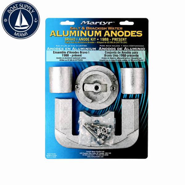 Martyr CMBRAVO1KITA Aluminum Anode Kit - Mercury/MerCruiser Bravo I | Kit de Ánodos de Aluminio Martyr CMBRAVO1KITA - Mercury/MerCruiser Bravo I