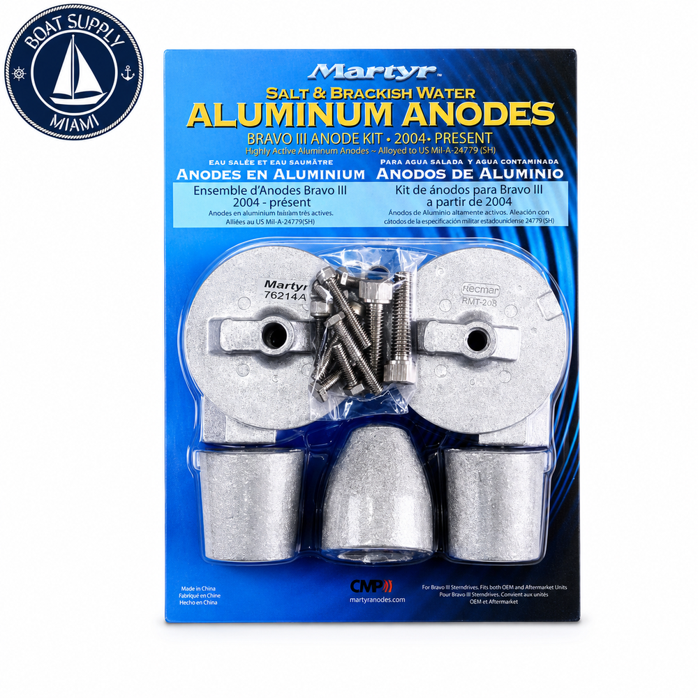 Martyr CMBRAVO3KITM Magnesium Anode Kit - Mercury/MerCruiser Bravo III, 2004-present | Kit de Ánodos de Magnesio Martyr CMBRAVO3KITM - Mercury/MerCruiser Bravo III, 2004-present