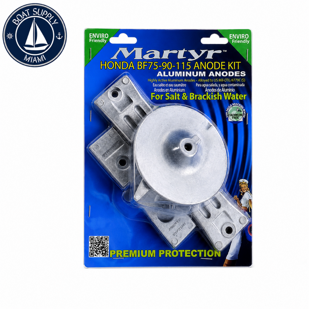 MarMartyr CMHBF75115KITA Aluminum Anode Kit - Honda BF75 / BF90 / BF115 | Kit de Ánodos de Aluminio Martyr CMHBF75115
