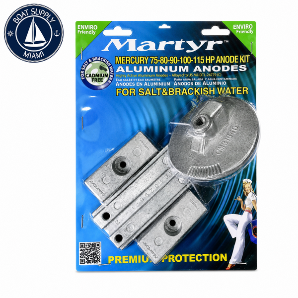 Martyr CMM75115KITZ Zinc Anode Kit - Mercury 75 / 80 / 90 / 100 / 115 HP | Kit de Ánodos de Zinc Martyr CMM75115KITZ - Mercury 75 / 80 / 90 / 100 / 115 HP
