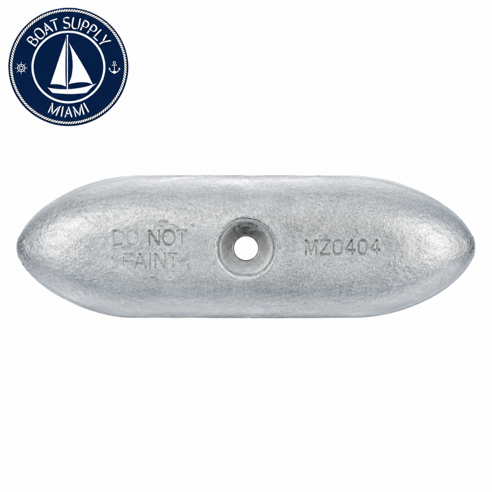 Martyr CMMZ404 Zinc Hull Anode - 9 1/4 X 3 3/8 X 3/4 HULL | Ánodo de Casco de Zinc Martyr CMMZ404 - 9 1/4 X 3 3/8 X 3/4 HULL