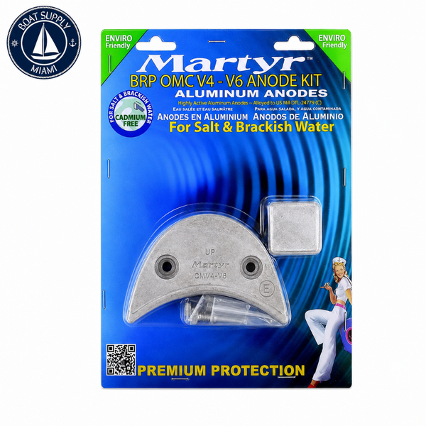 Martyr CMOMCV4V6KITM Magnesium Anode Kit - BRP Johnson/Evinrude V4 / V6 | Kit de Ánodos de Magnesio Martyr CMOMCV4V6KITM - BRP Johnson/Evinrude V4 / V6