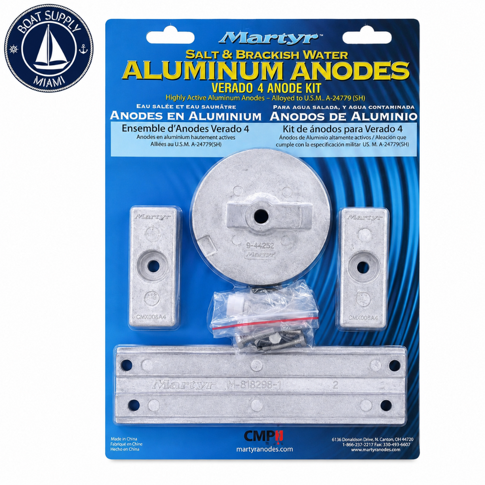 Martyr CMVERADO4KITA Aluminum Anode Kit - Mercury Verado 4-cylinder | Kit de Ánodos de Aluminio Martyr CMVERADO4KITA - Mercury Verado 4-cylinder