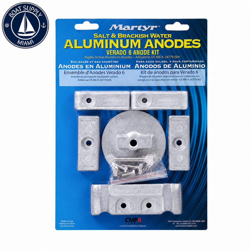 Martyr CMVERADO6KITA Aluminum Anode Kit - Mercury Verado 6-cylinder | Kit de Ánodos de Aluminio Martyr CMVERADO6KITA - Mercury Verado 6-cylinder