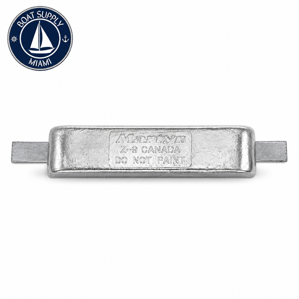 Martyr CMZ03SZ Zinc Weld-On Hull Anode - WELD ON W/STEEL STRAP 12 | Ánodo de Casco para Soldar de Zinc Martyr CMZ03SZ - WELD ON W/STEEL STRAP 12