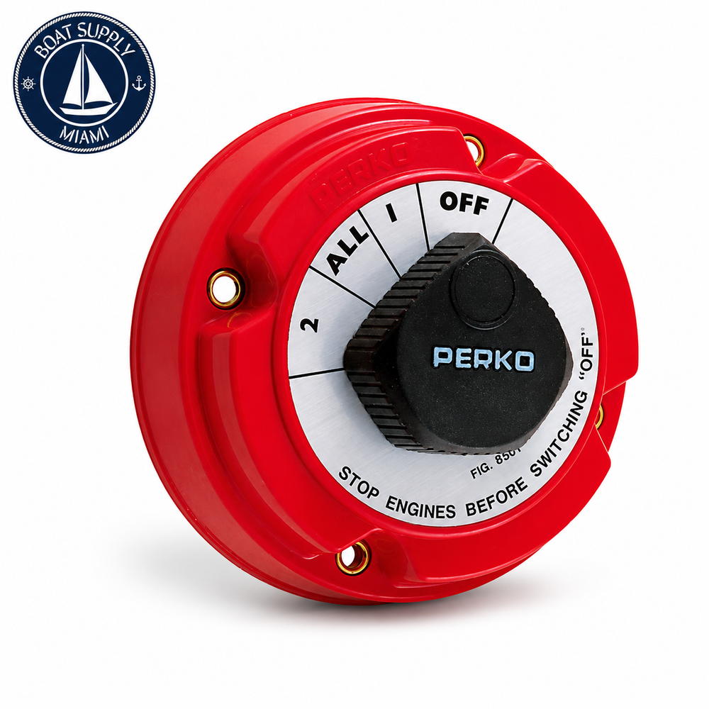 Perko 8501DP Battery Switch 1-2-Both-Off | Interruptor de Batería 1-2-Both-Off Perko 8501DP