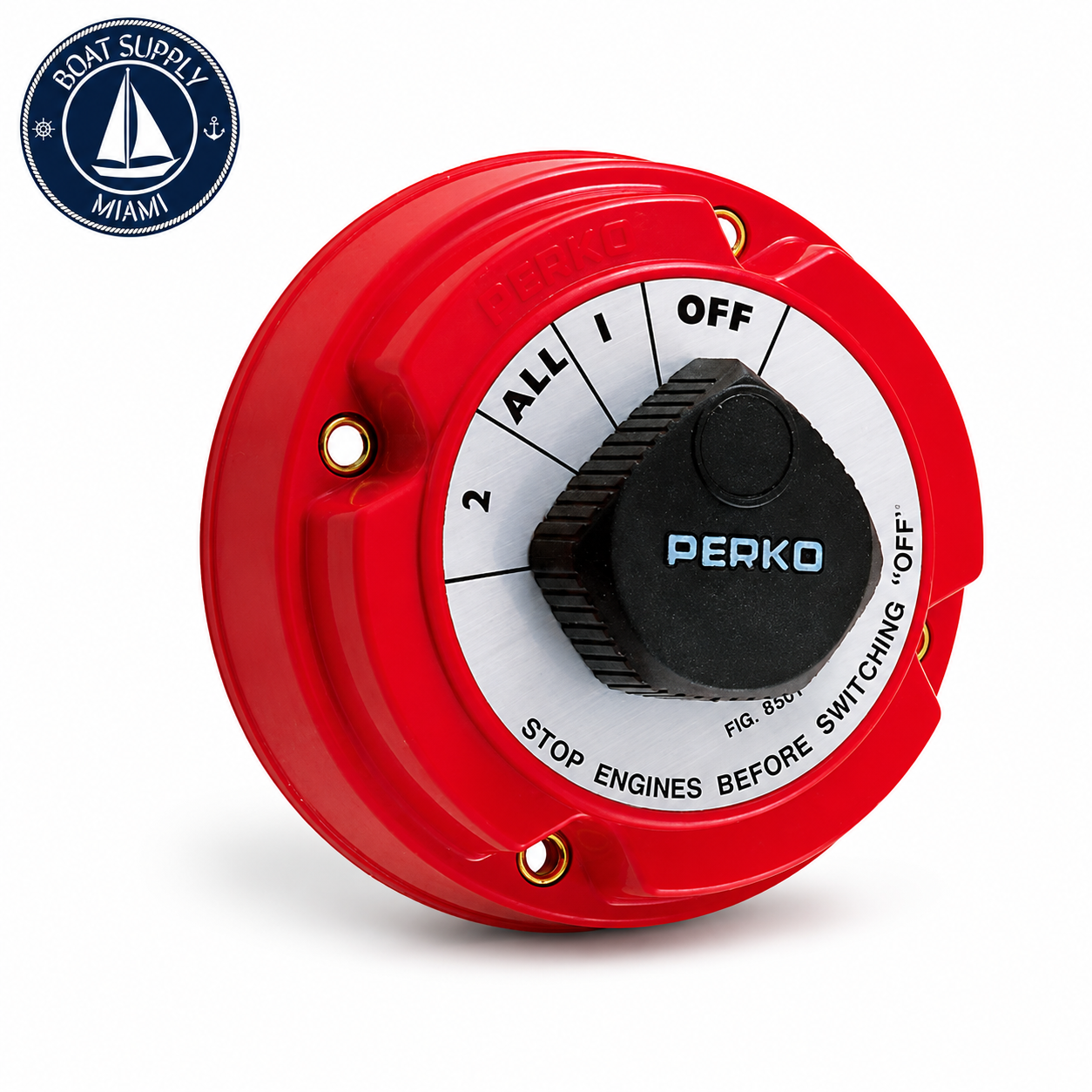 Perko 8501DP Battery Switch 1-2-Both-Off | Interruptor de Batería 1-2-Both-Off Perko 8501DP