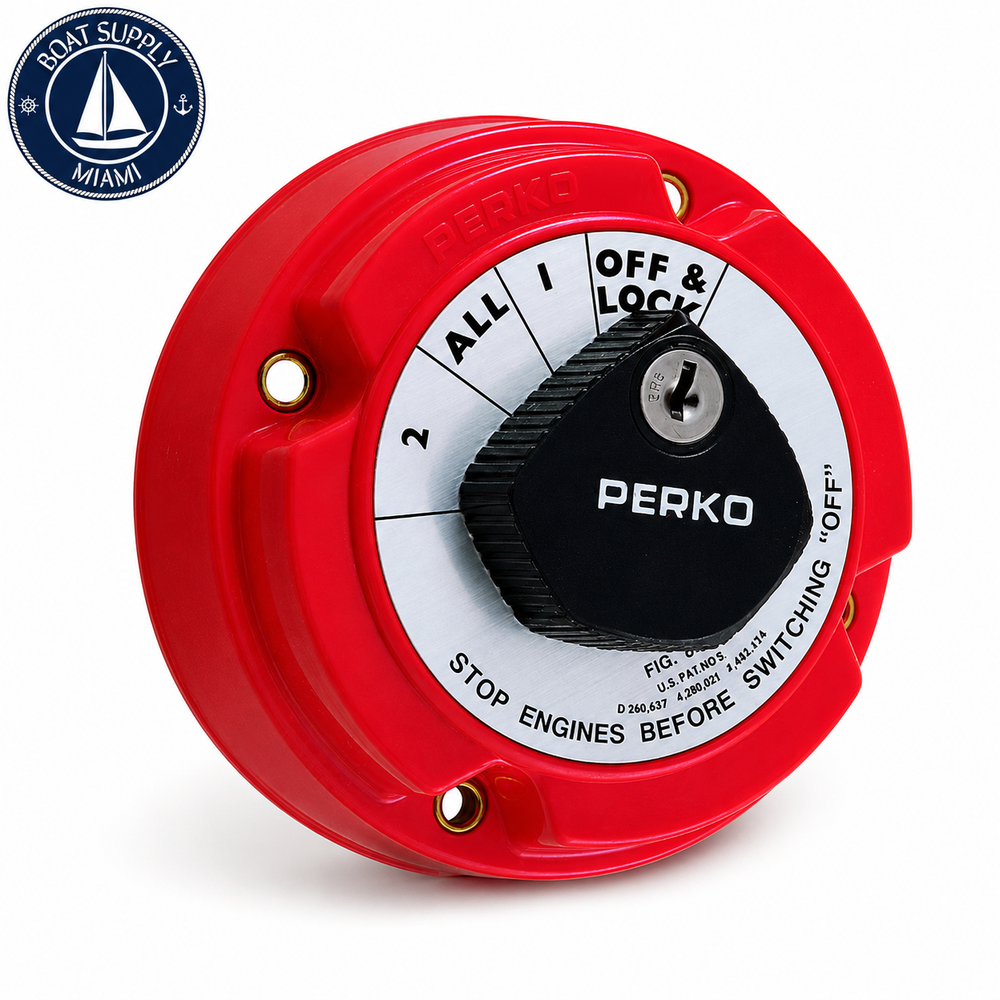 Perko 8502DP Battery Switch 1-2-Both-Off | Interruptor de Batería 1-2-Both-Off Perko 8502DP