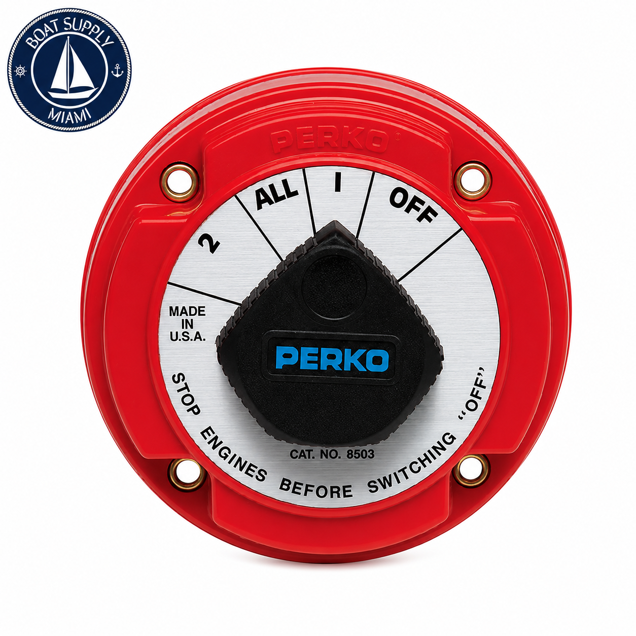 Perko 8503DP Battery Switch 1-2-Both-Off with AFD | Interruptor de Batería 1-2-Both-Off con AFD Perko 8503DP