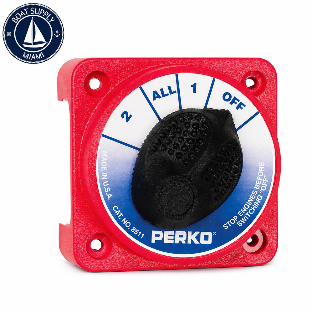 Perko 8511DP Compact Battery Switch 1-2-Both-Off | Interruptor de Batería Compacto 1-2-Both-Off Perko 8511DP