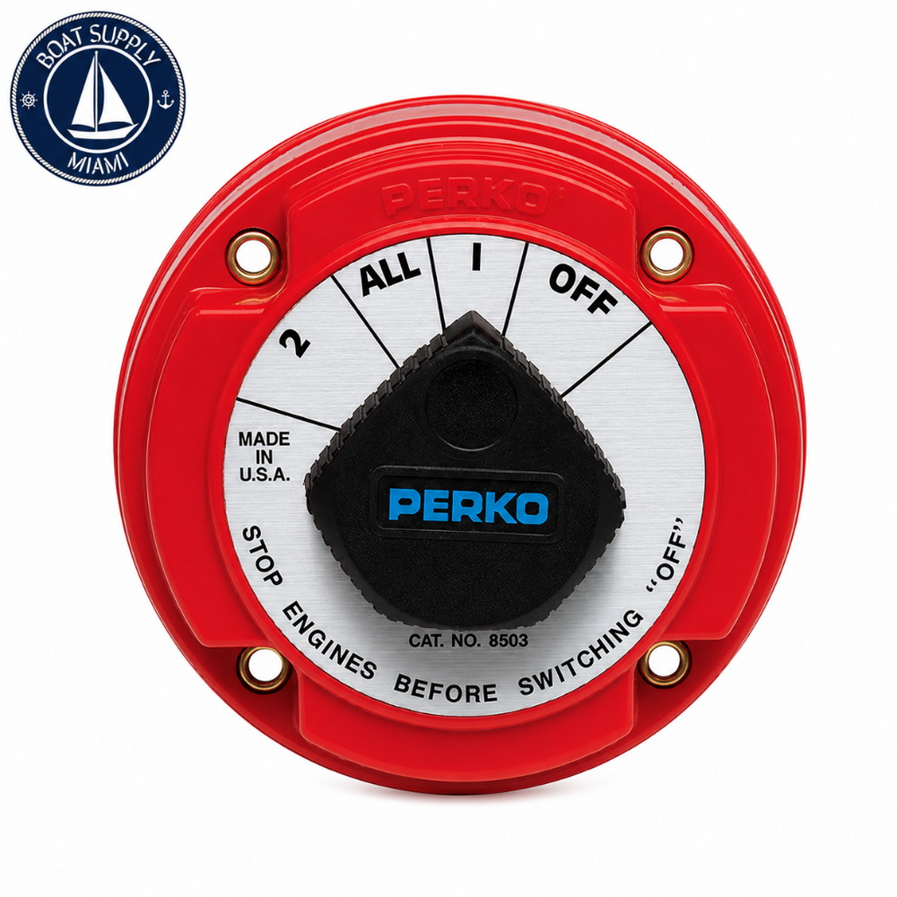 Perko 8503DP Battery Switch 1-2-Both-Off with AFD | Interruptor de Batería 1-2-Both-Off con AFD Perko 8503DP