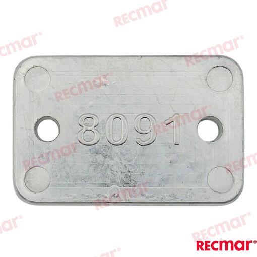 Ánodo de Zinc Recmar REC8011 PLACA RECTANGULAR 72X47MM - clean product image