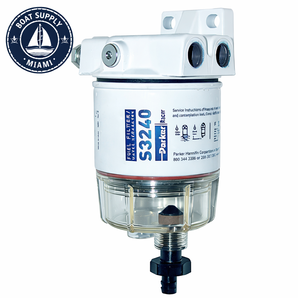 Racor 120R-RAC-01 30 GPH Gas Fuel Filter/Water Separator with Clear Bowl | Filtro/Separador de Agua para Combustible Gasolina Racor 120R-RAC-01 30 GPH con Bowl Transparente.png