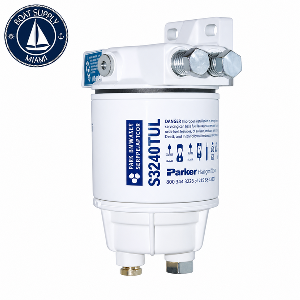 Racor 120R-RAC-02 30 GPH Gas Fuel Filter/Water Separator with Metal Bowl | Filtro/Separador de Agua para Combustible Gasolina Racor 120R-RAC-02 30 GPH con Bowl Metálico