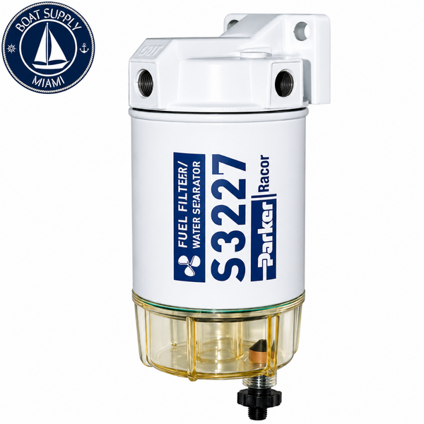 Racor 320R-RAC-01 60 GPH Gas Fuel Filter/Water Separator with Clear Bowl | Filtro/Separador de Agua para Combustible Gasolina Racor 320R-RAC-01 60 GPH con Bowl Transparente