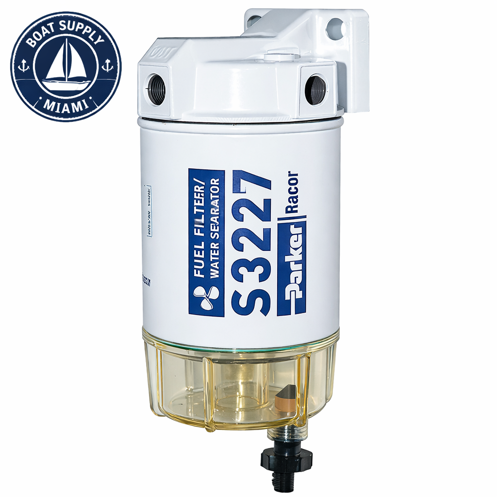Racor 320R-RAC-01 60 GPH Gas Fuel Filter/Water Separator with Clear Bowl | Filtro/Separador de Agua para Combustible Gasolina Racor 320R-RAC-01 60 GPH con Bowl Transparente