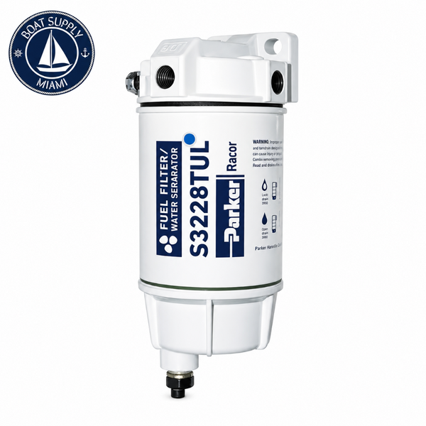 Racor 320R-RAC-02 60 GPH Gas Fuel Filter/Water Separator with Metal Bowl | Filtro/Separador de Agua para Combustible Gasolina Racor 320R-RAC-02 60 GPH con Bowl Metálico