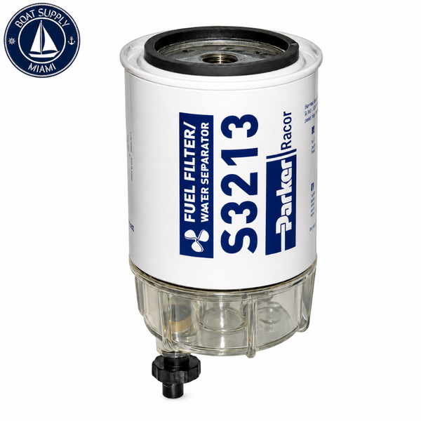 Racor B32013 60 GPH OEM Gasoline Spin-On Fuel Filter with Clear Bowl | Filtro Spin-On de Gasolina OEM Racor B32013 60 GPH con Bowl Transparente
