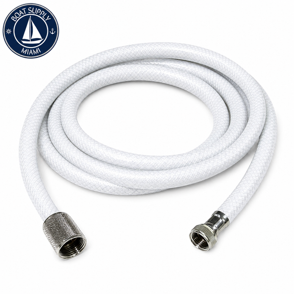 Scandvik 10290 6' White Nylon Shower Hose | Manguera para Ducha Marina Scandvik 10290