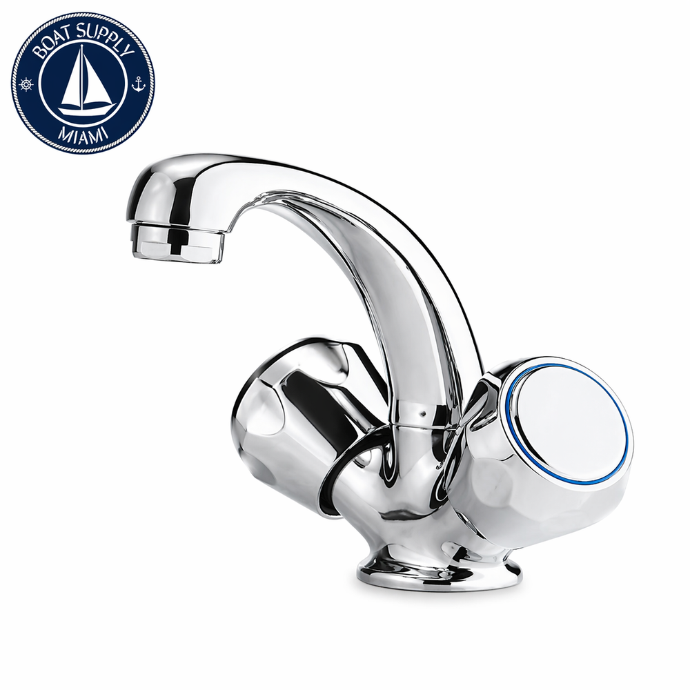 Scandvik 10410P Standard Family Chrome Plated Brass Basin Mixer Faucet | Mezcladora Marina para Lavamanos Scandvik 10410P