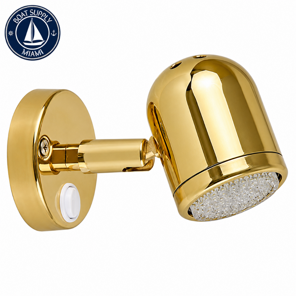 Scandvik 19052P LED Reading Light Polished Brass 8-30V | Luz LED de Lectura Latón Pulido 8-30V Scandvik 19052P
