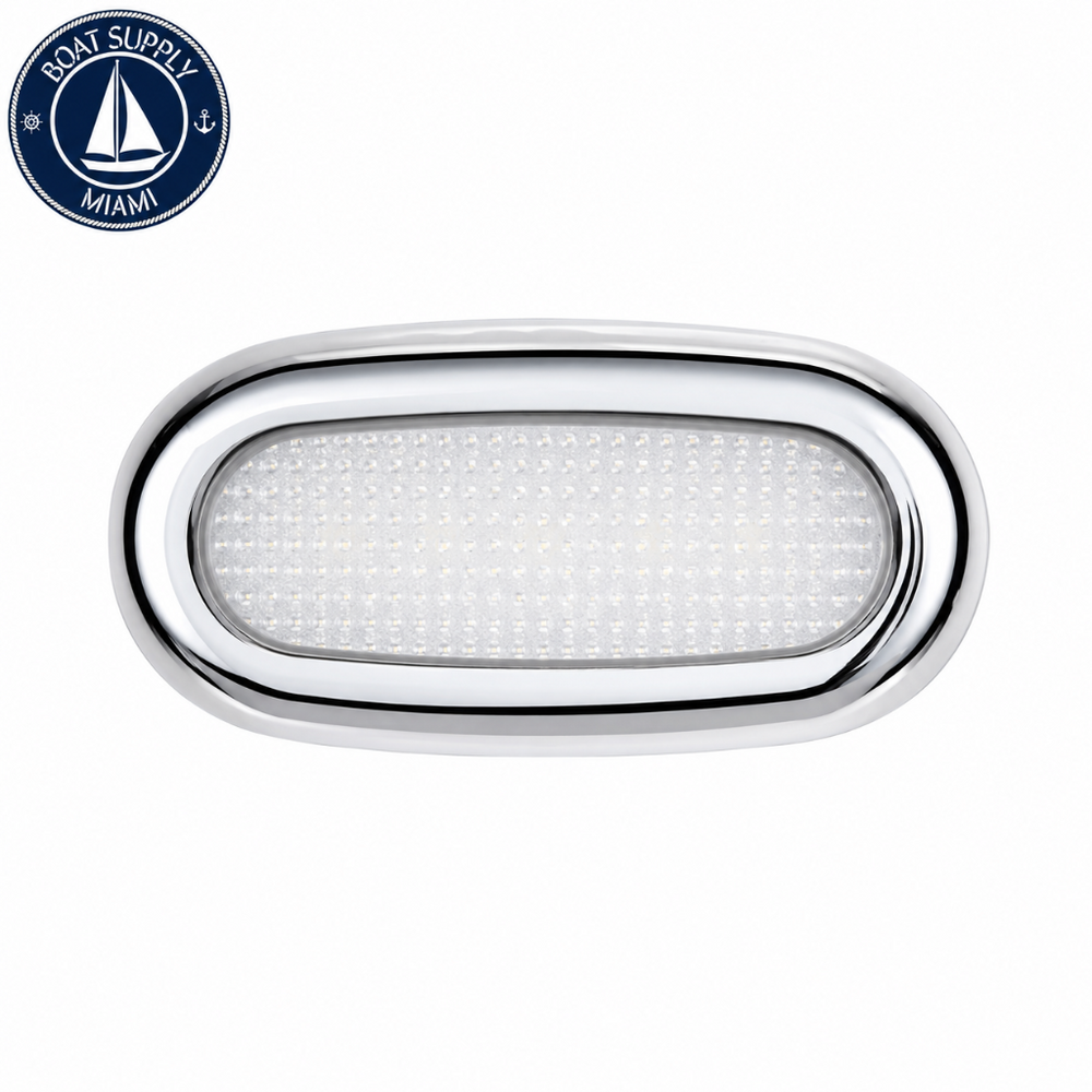 Scandvik 41361P O-5 Surface Mount LED Courtesy Light 316 Stainless Steel White | O-5 Montaje Superficial Luz LED de Cortesía 316 Acero Inoxidable Blanco Scandvik 41361P