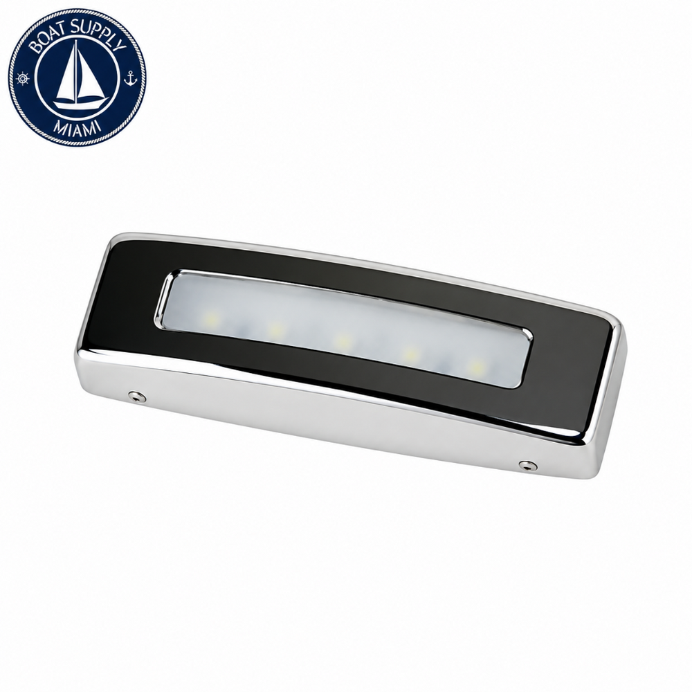 Scandvik 41381P R-5 LED Courtesy Light Side Illumination White Stainless Steel | R-5 Luz LED de Cortesía Side Illumination Blanco Acero Inoxidable Scandvik 41381P