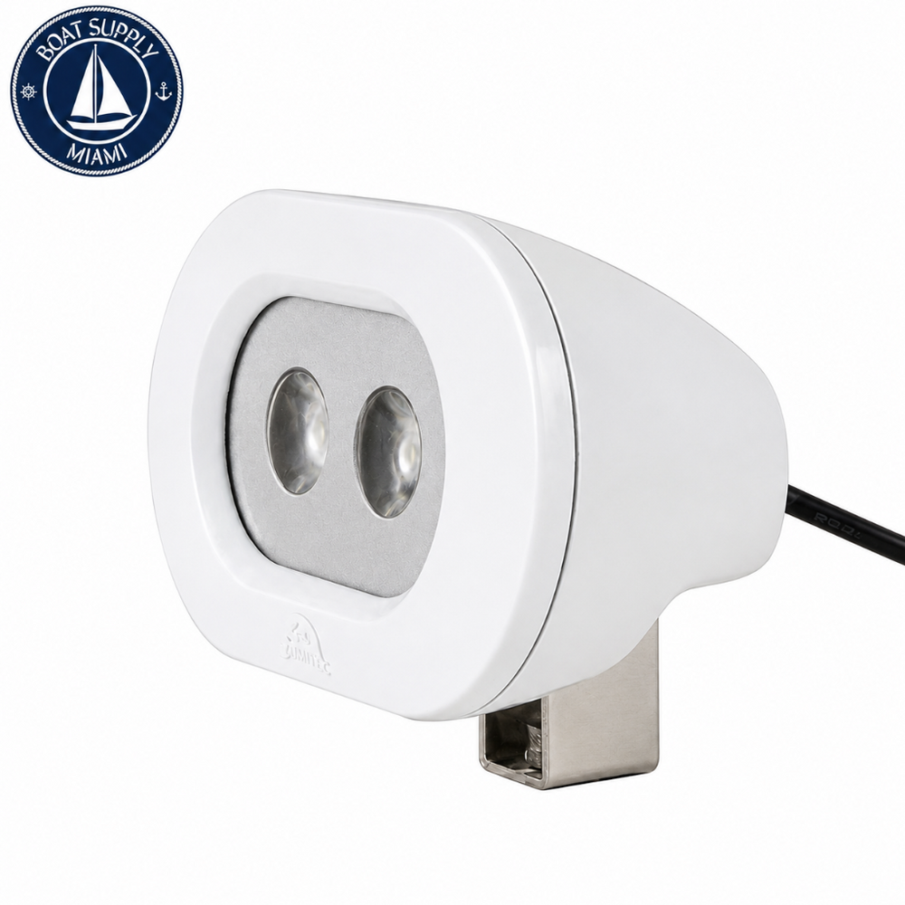 Scandvik 41435P Compact 2x5 Watt LED Spreader Light Bracket Mount White | Luz LED Spreader Compacta 2x5W con Soporte Blanca Scandvik 41435P