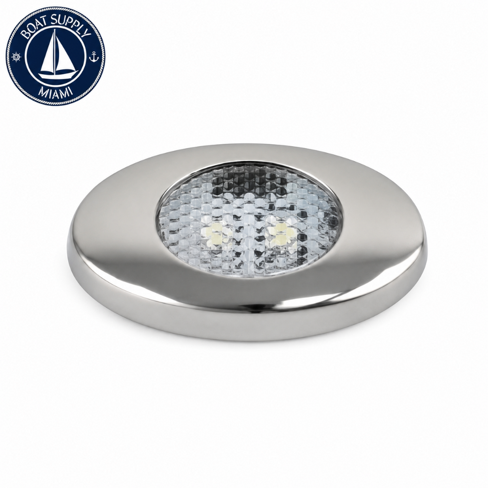 Scandvik 41460P Oval LED Courtesy Light Stainless Steel Blue | Luz LED Ovalada de Cortesía Acero Inoxidable Azul Scandvik 41460P
