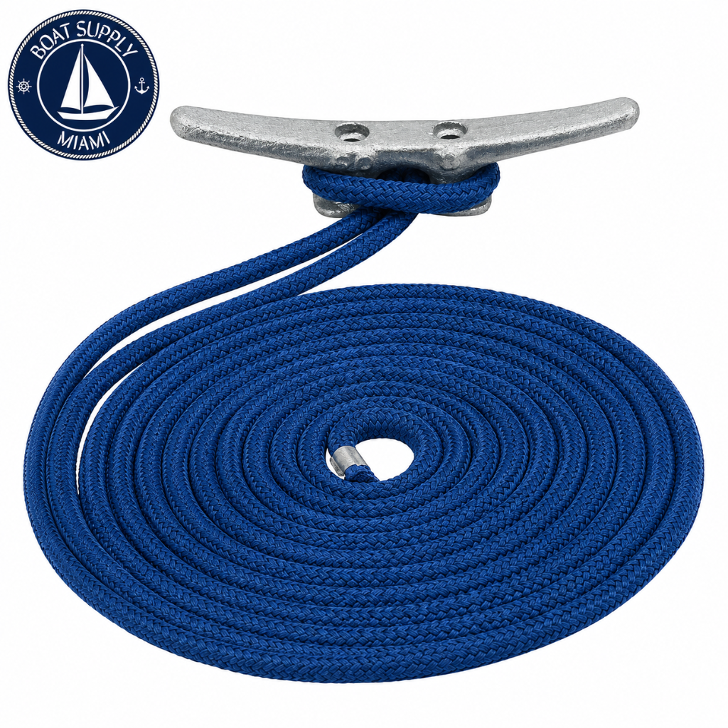 Sea-Dog 302112020NV-1 Premium Double Braided Nylon Dock Line 1/2" x 20' Navy | Línea de Amarre Nylon Doble Trenzado Premium Sea-Dog 1/2" x 20' Azul Marino
