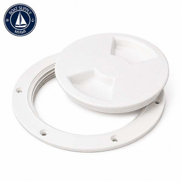 Sea-Dog 337140-1 Screw-Out Deck Plate 4" White Tapa de Inspección Marina Roscada 4" Blanca Sea-Dog 337140-1