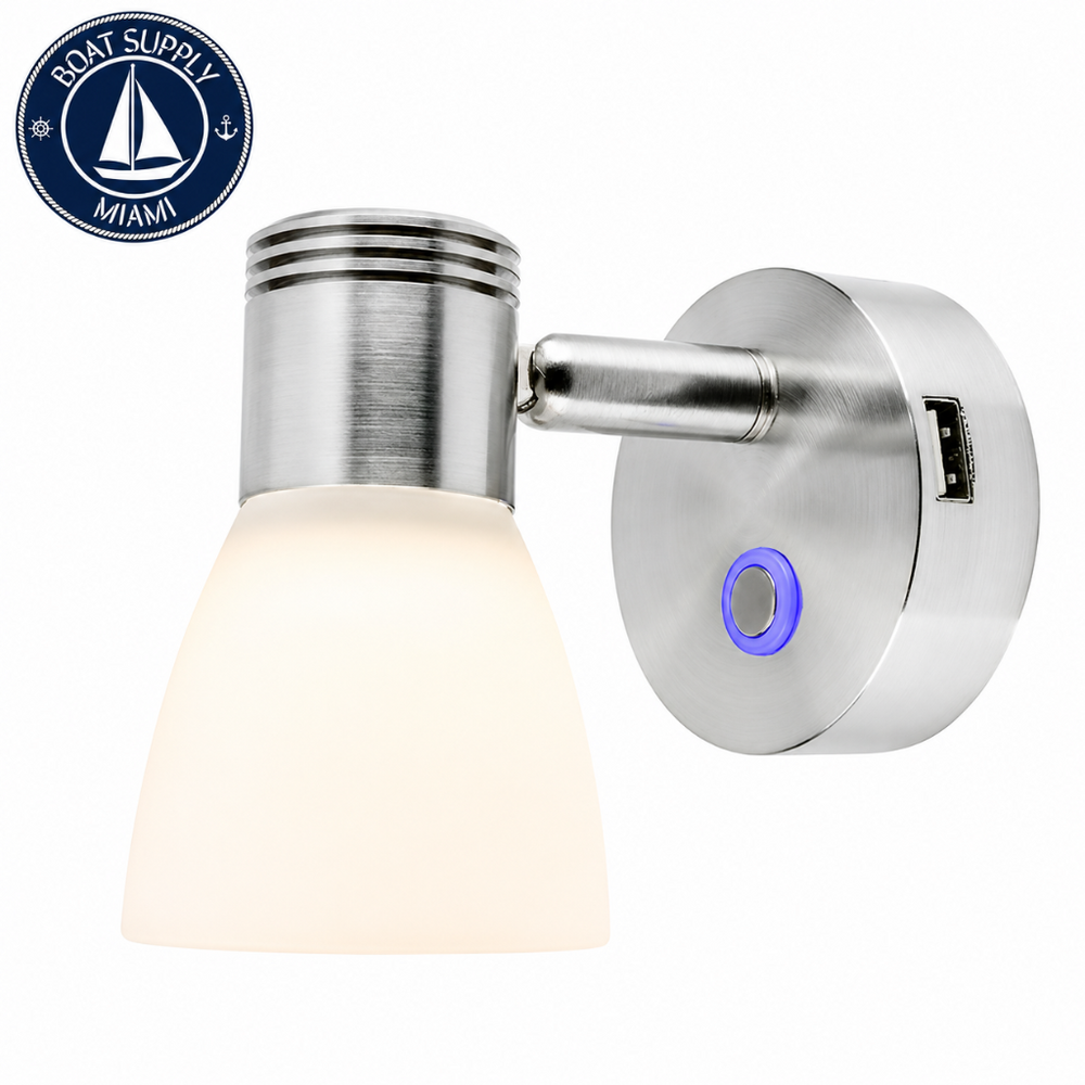 Sea-Dog 400715-3 LED Cabin/Reading Light with Touch Dimmer and USB Port | LED Cabin/Reading Luz with Touch Dimmer and USB Port Sea-Dog 400715-3