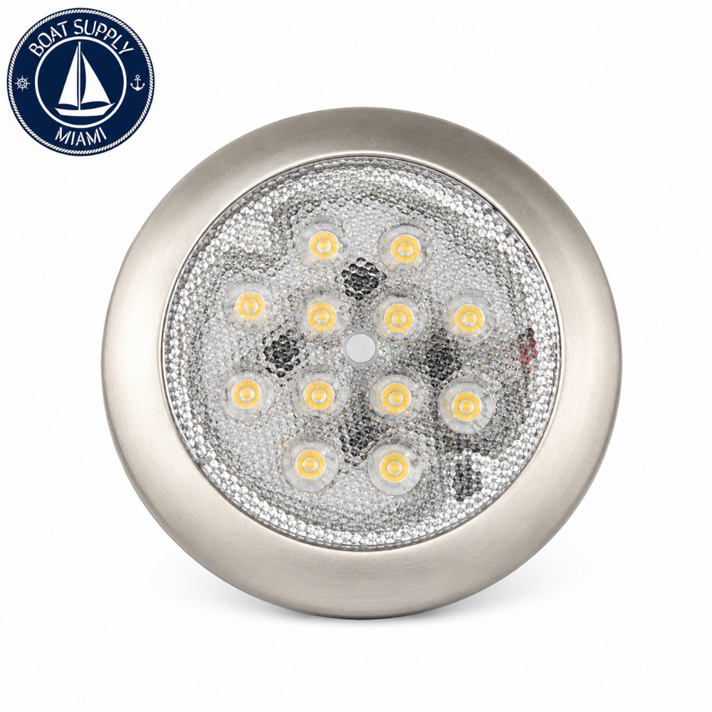 Sea-Dog 401676-1 LED Surface Mount Low Profile Task Light Stainless Steel with Switch | Luz LED de Trabajo de Bajo Perfil de Montaje Superficial Acero Inoxidable con Interruptor Sea-Dog 401676-1