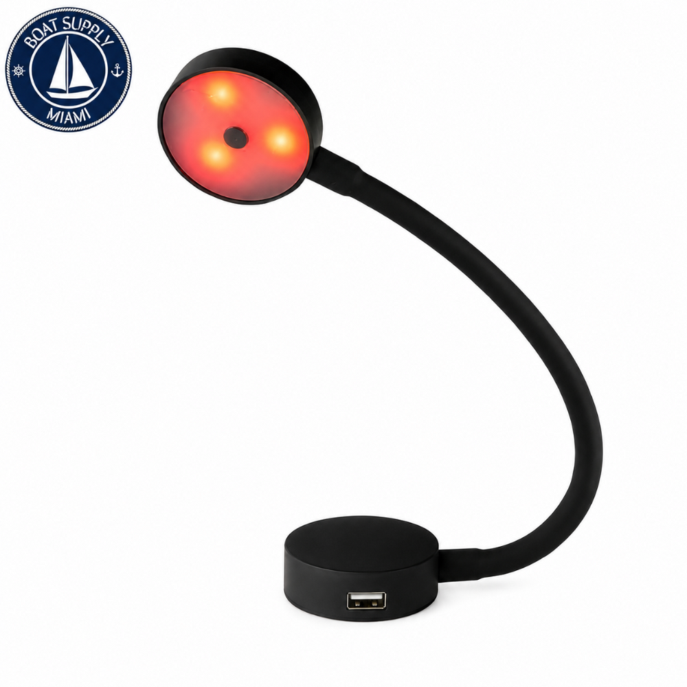 Sea-Dog404939-3LEDFlex-NeckDayNightLightwithUSBWhiteRedLuzLEDDiaNochedeCuelloFlexibleconUSBBlancoRojoSea-Dog404939-3