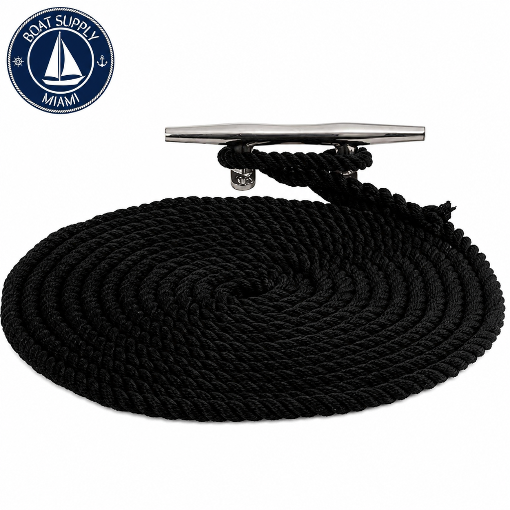 Sea-Dog 301110020BK-1 Twisted Nylon Dock Line 3/8" x 20' Black | Línea de Amarre Nylon Torcido Sea-Dog 3/8" x 20' Negra