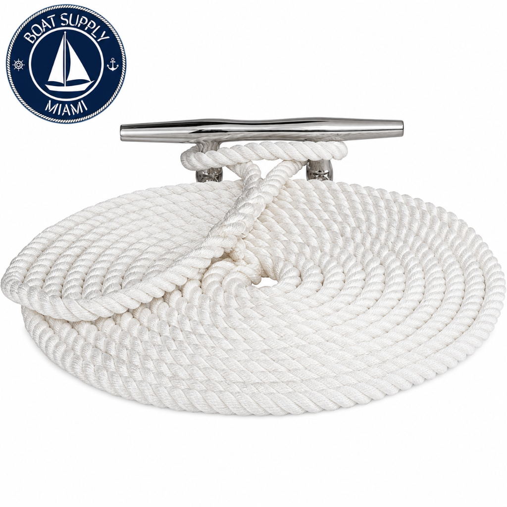 Sea-Dog 301110020WH-1 Twisted Nylon Dock Line 3/8" x 20' White | Línea de Amarre Nylon Torcido Sea-Dog 3/8" x 20' Blanca